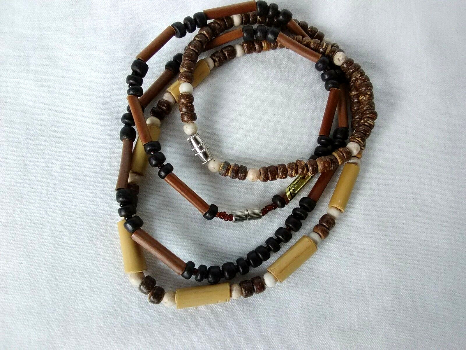 2 Lot Surfer Necklaces Choker Ethnic Tribal Unisex 18″ USA Seller New