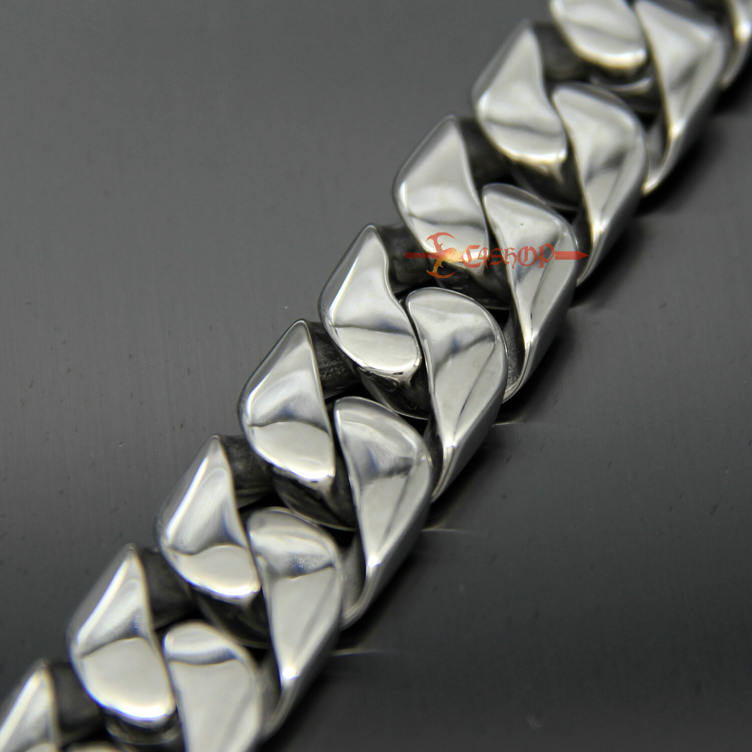 Heavy Stainless Steel Curb Cuban Chain Mens Necklace Bracelet Polish 17mm 18-30″
