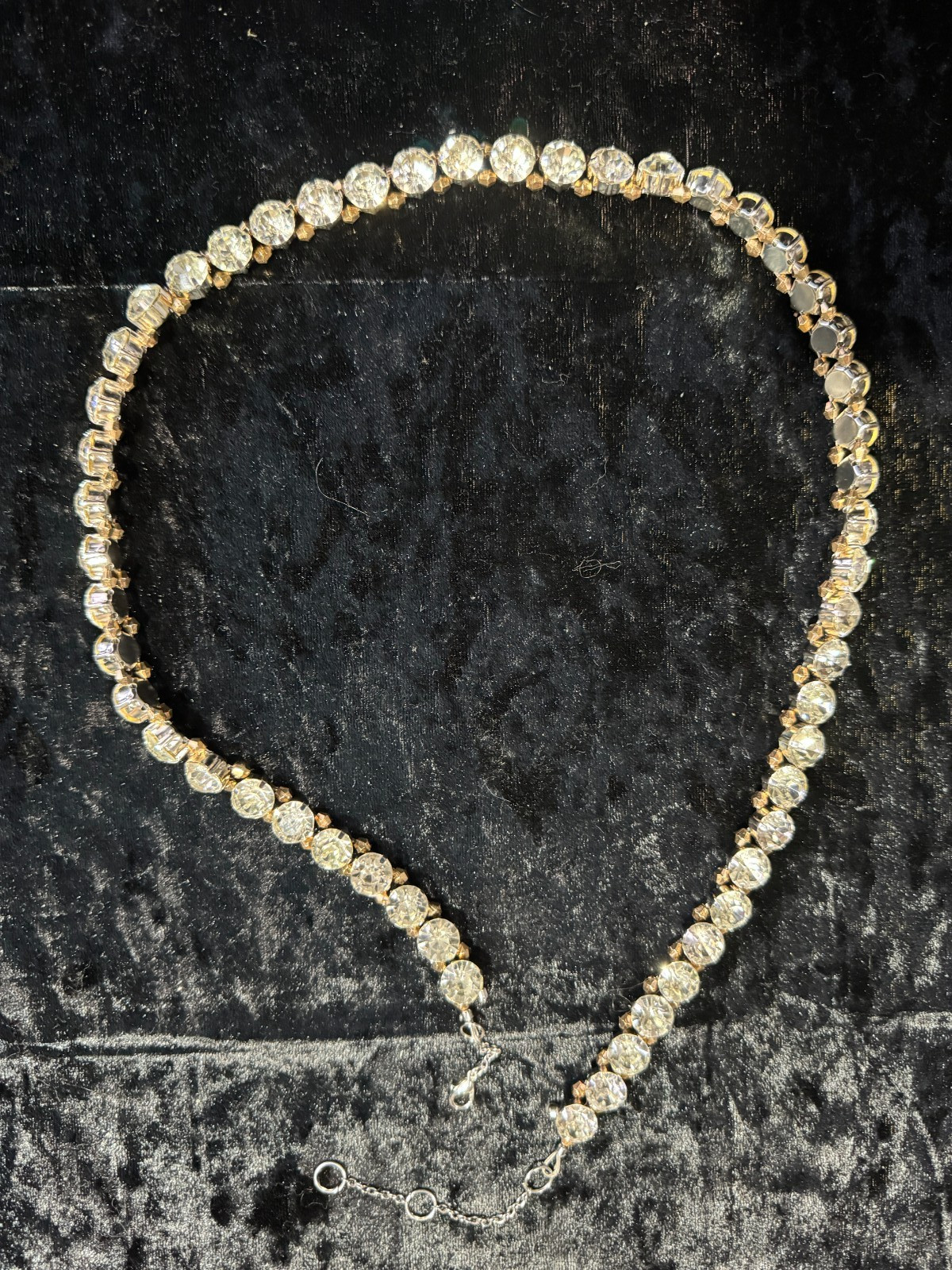 Tennis Necklace Chain White Colorless Rhinestone Silver Gold Round 10 m 24.5 in