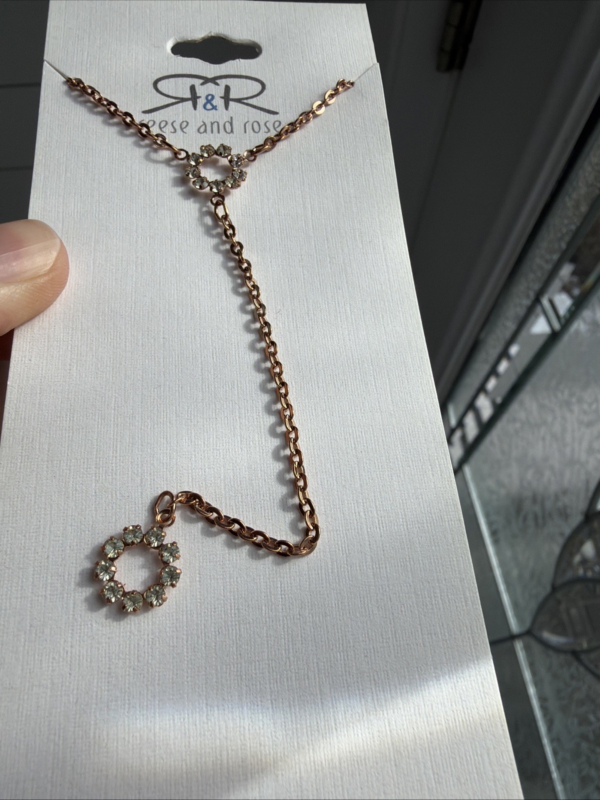 Reese and Rose Swarovski Crystal Necklace Gold Tone