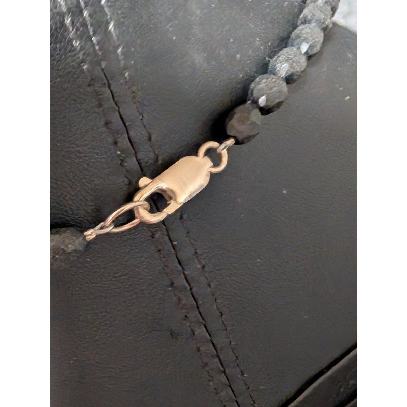 Necklace With Graduated Black Acrylic Beads & Gold Tone Lobster Claw Clasp