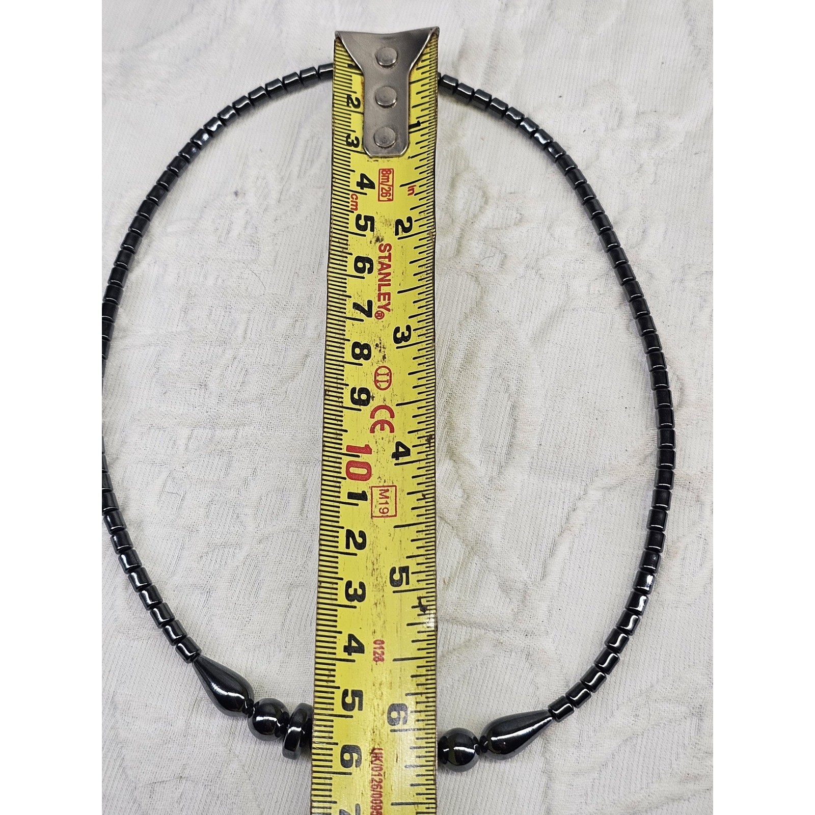 Vtg native Hematite Magnetic Necklace Beads Healing Energy Therapy Clasp Closure