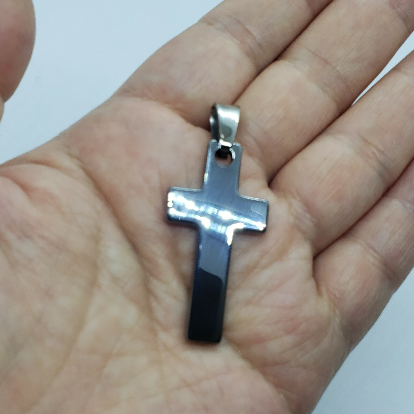Tungsten Carbide High Polished Cross Pendant Excellent Quality 1 5/8 inches Long