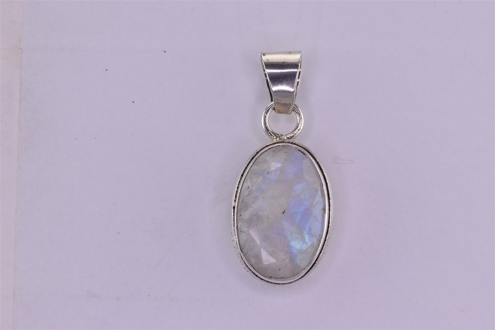 Sterling Silver 27mm x 19mm Oval Moonstone Statement 925 Pendant