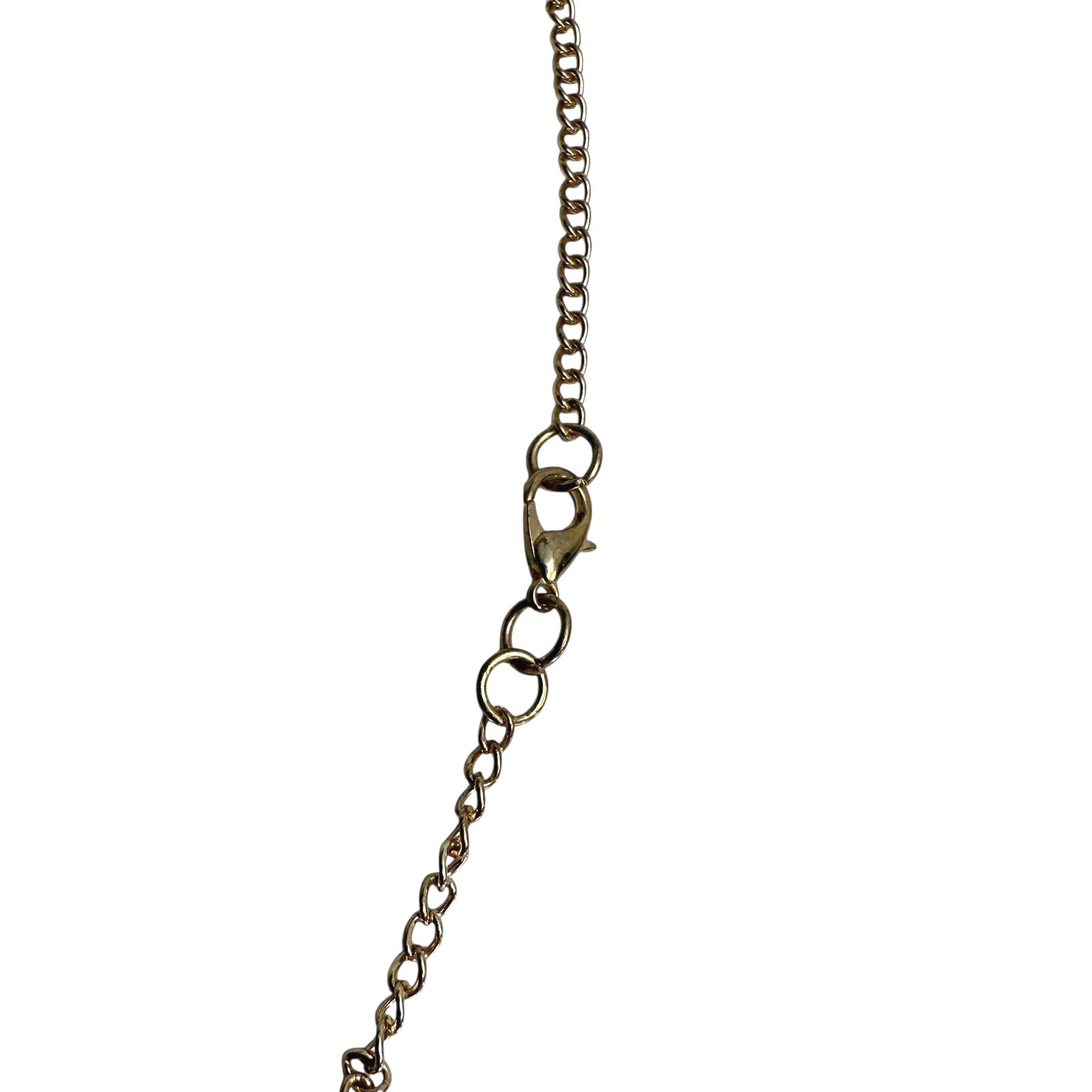 Gold Tone Fringe Tassel Pendant Necklace Chain Statement Fashion Jewelry 15 in L