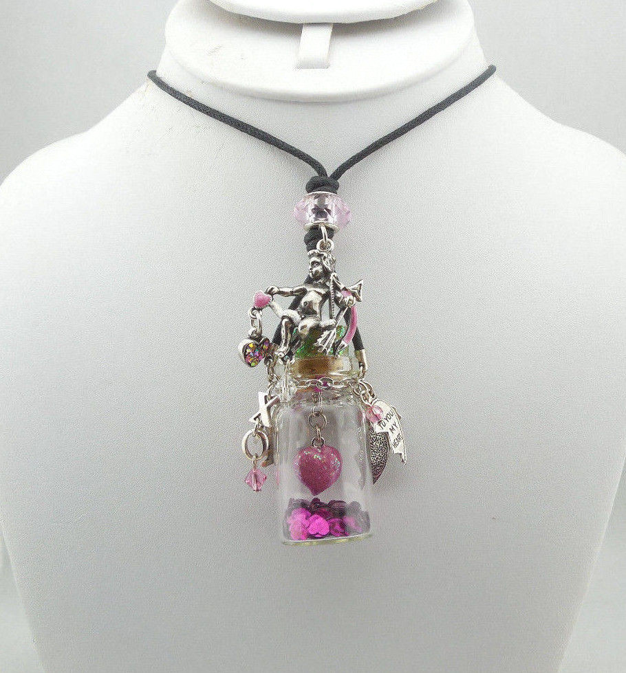KIRKS FOLLY ~~NEVER RELEASED~~ CUPIDS HEART FANTASY BOTTLE NECKLACE ~~~NEW~~ ST