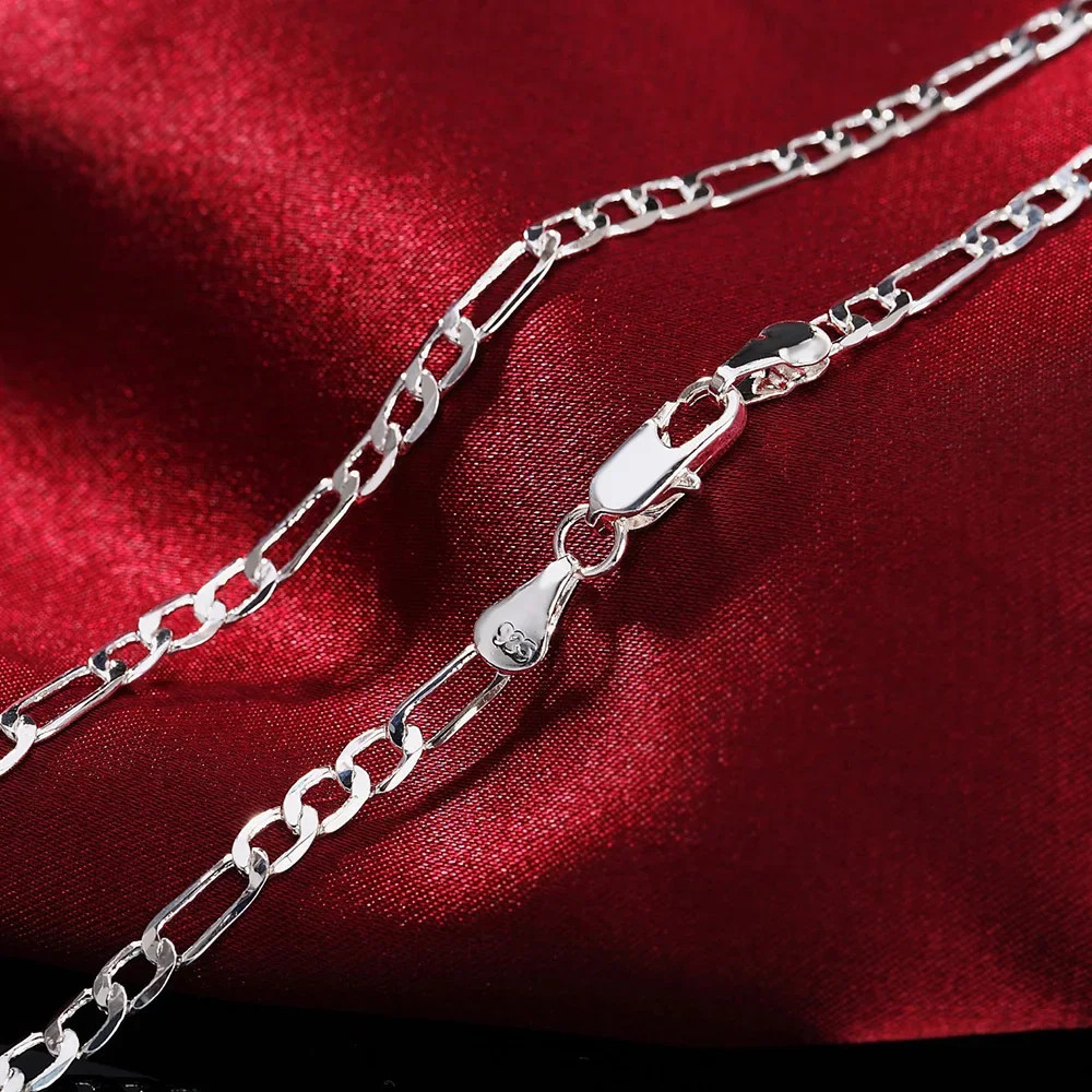 40-75cm 925 sterling Silver 16-30 Inches fine 4MM chain Necklaces for women