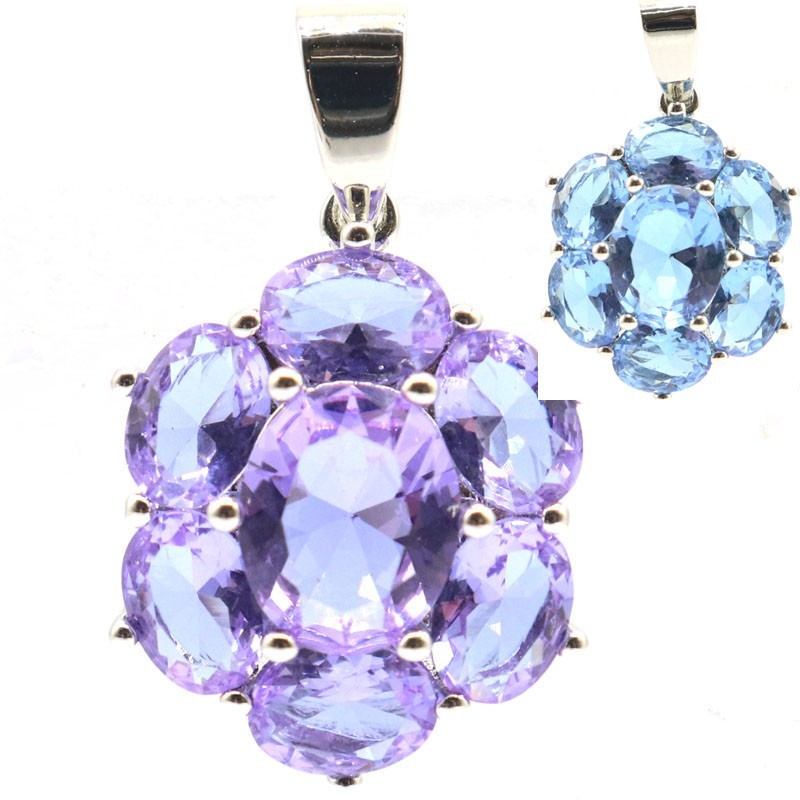 Buy 3 Get 1 Free Prevent Allergy Color Changing Alexandrite Topaz Silver Pendant