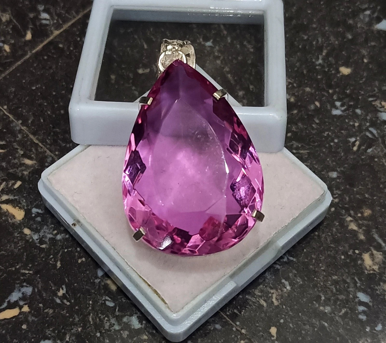Large Pink Topaz Pendant 925 Solid Sterling Silver A+ Gemstone Jewelry 107.30 Ct