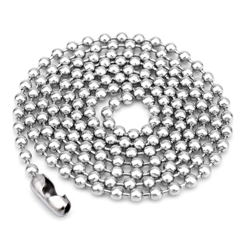 USA Stock Stainless Steel Round Ball Bead Chain Necklace Men Women 2/3mm