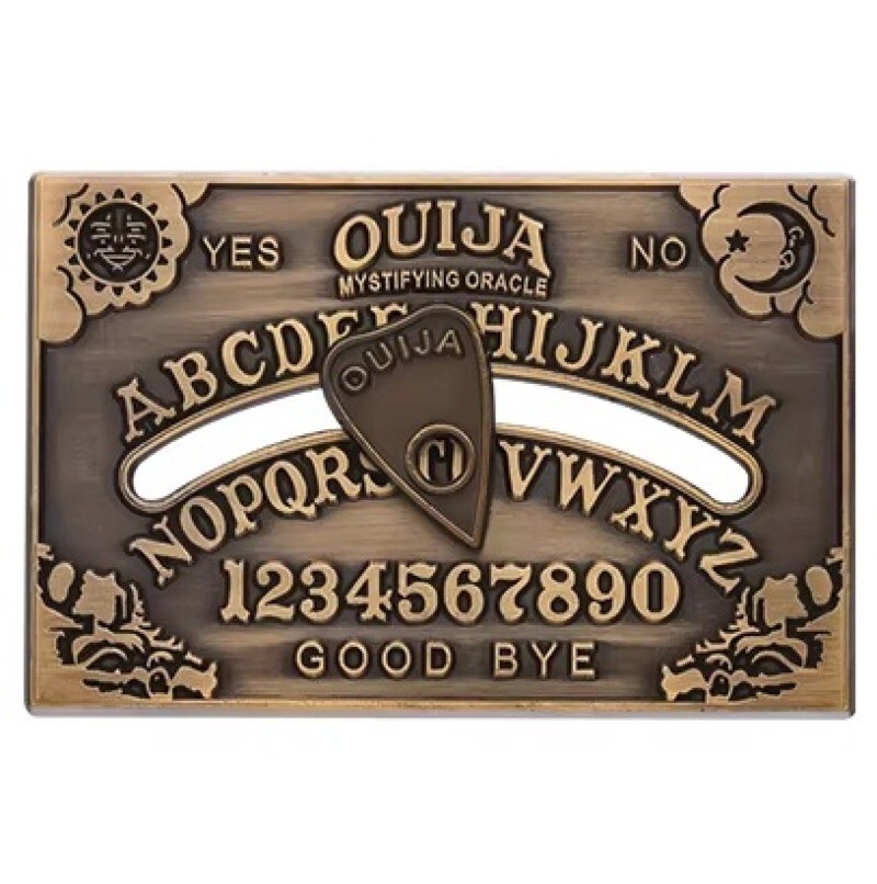 Movable Planchette Ouija Board 24″ Silver Alloy Snake Chain Design.