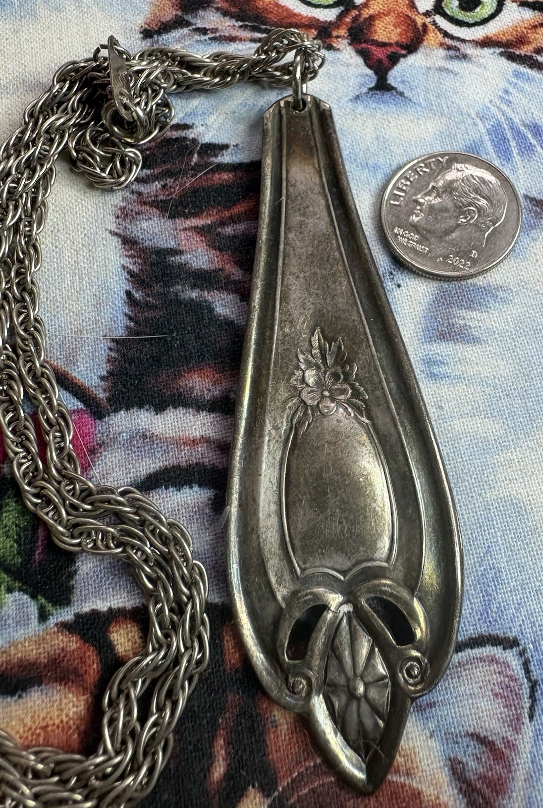 Sterling Silver Plated Spoon Pendant On 24 Inch Chain