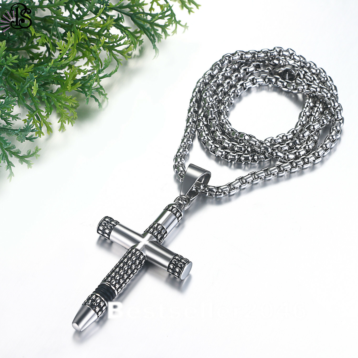 Mens Boys Stainless Steel Vintage Cross Pendant Necklace 22″ for Men Women