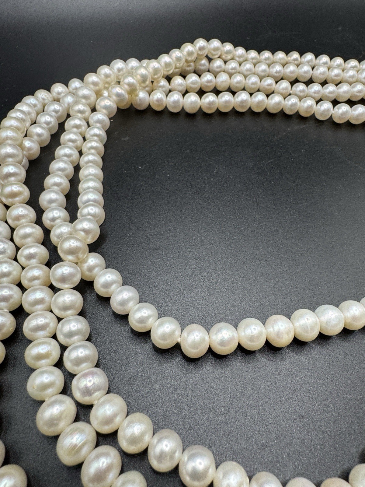 SUPER LONG 100 INCH NATURAL WHITE FRESHWATER REAL PEARL NECKLACES 7-8MM