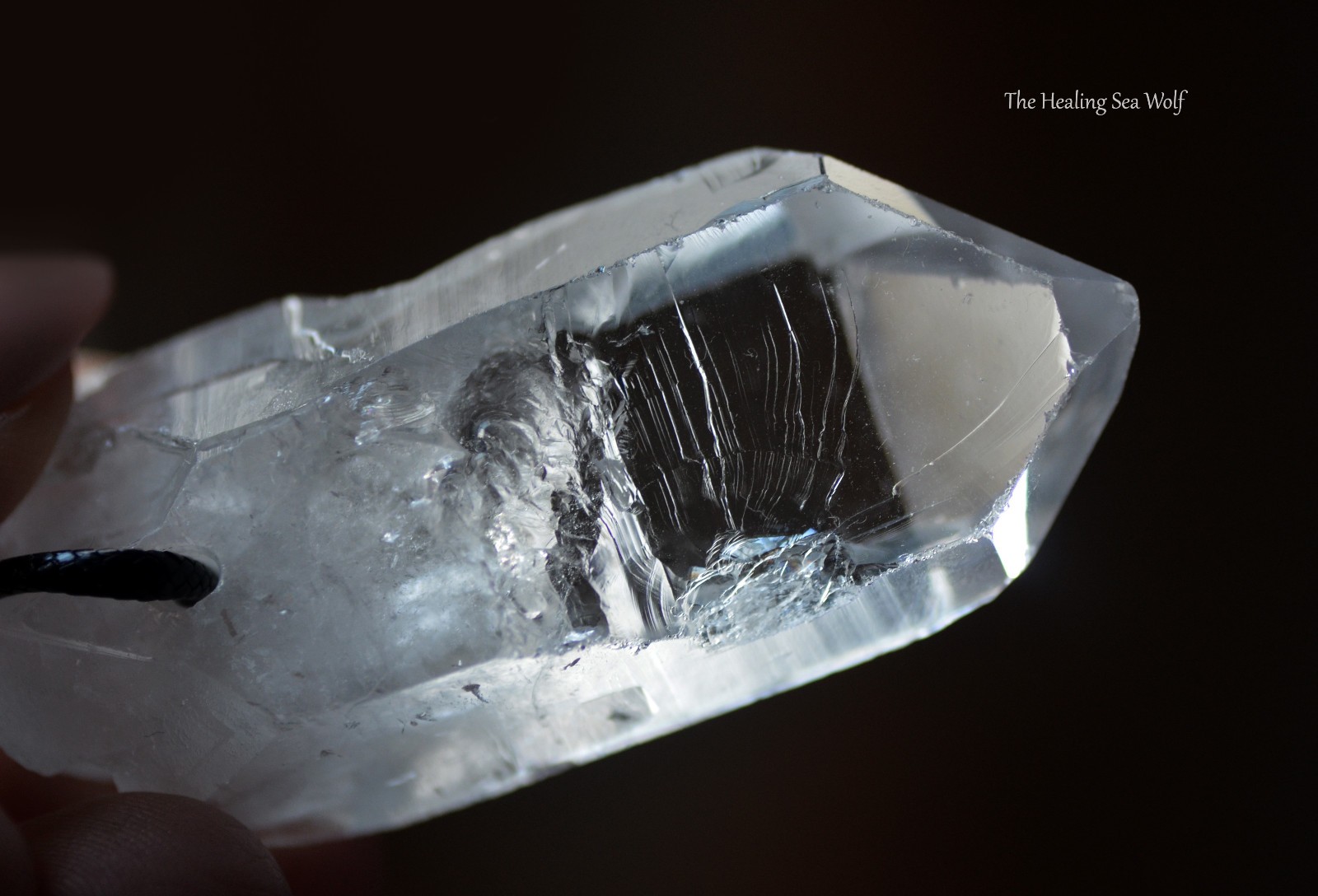 Diamantina Clear Quartz Necklace with Rare Curved Timelines • Manifestation Ally