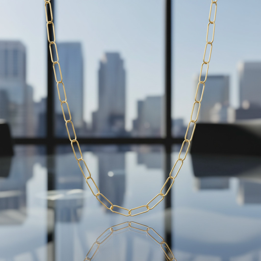 Paperclip Chain Necklace 14/20 Gold Filled 5x15mm Links 18 Inch