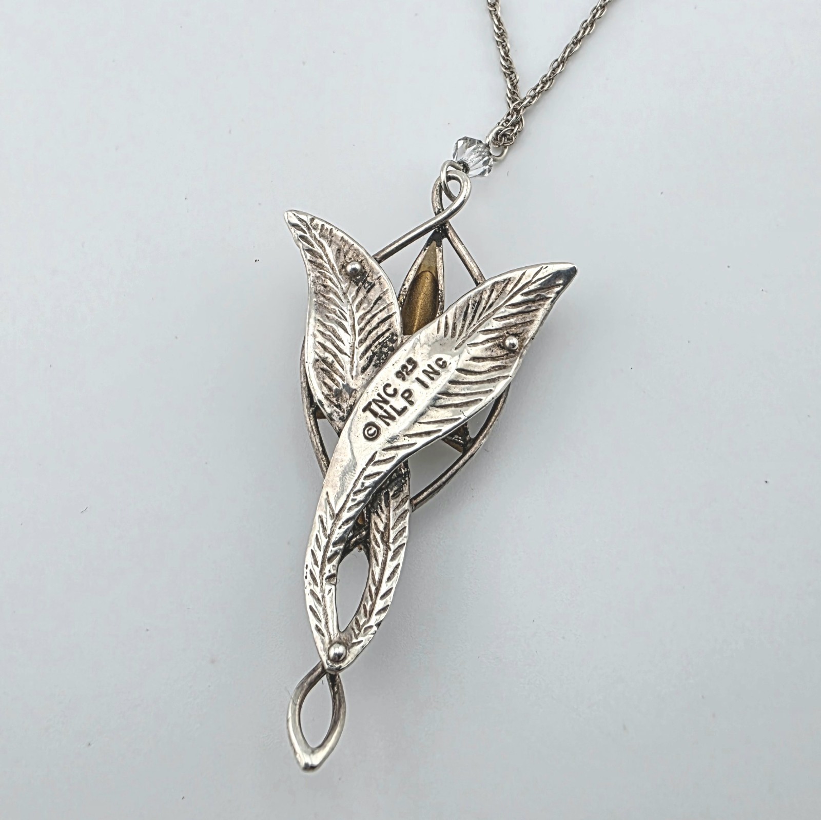 LOTR Official Arwen Evenstar CZ Necklace M.S Co 925 NLP Inc Sterling SILVER Chai