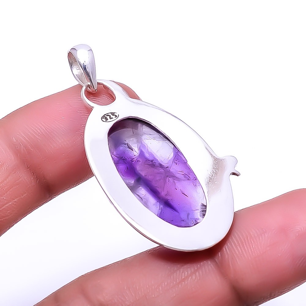 Trapiche Amethyst – Brazil Handmade 925 Sterling Silver Pendant 1.95″ P951639926