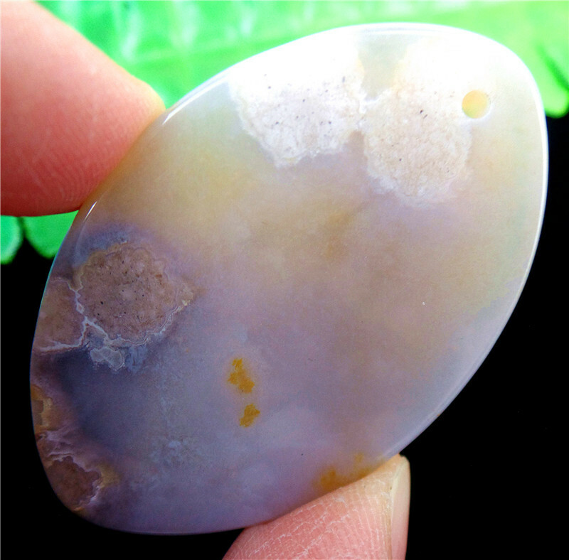 47x30x7mm Natural Cherry Blossom Agate Crystal Marquise Pendant Bead EA85567