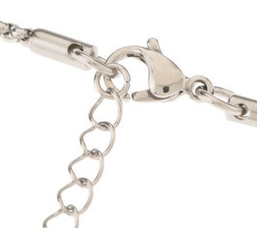 QVC Steel by Design Round Medallion Pendant Venetian Box Chain Necklace J261285