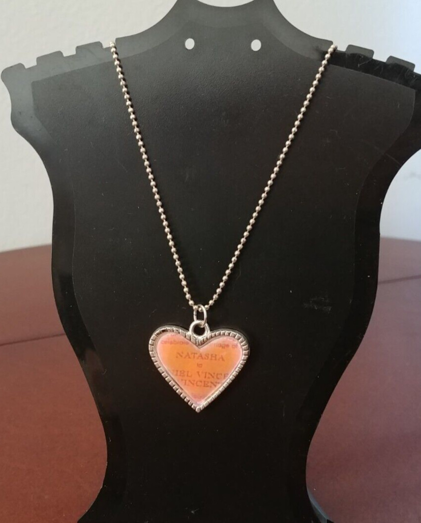 Fashion Tibetan Silver Enamel Pink Heart Beaded Necklace Pendant Women Jewelry