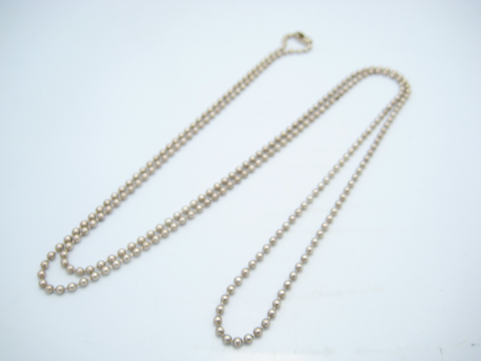 Sterling Silver 2.2mm Beaded Chain Necklace 34″