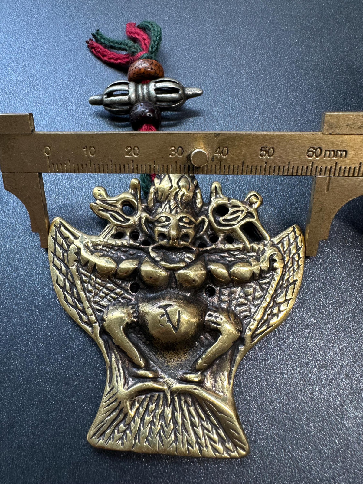 Nepal Tibet Buddhist Brass Garuda Suparna Talisman Pendant, Handmade Protection