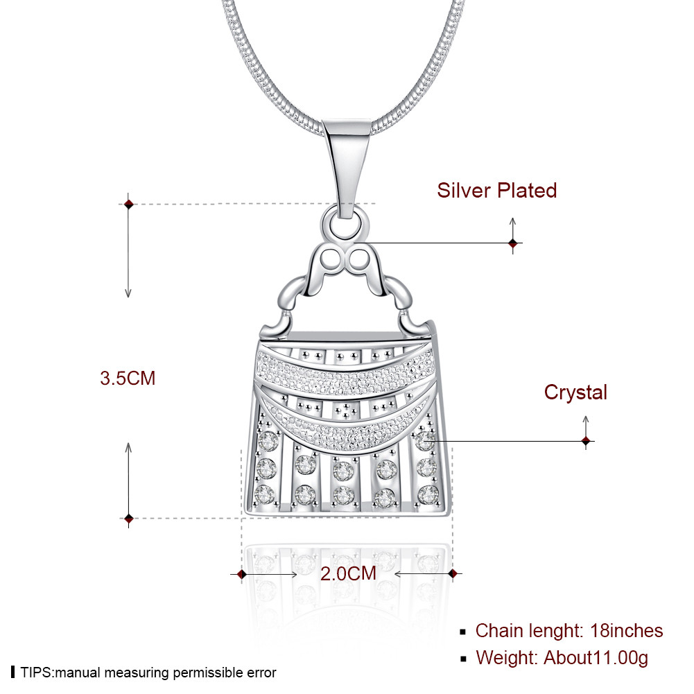Elegant 925 Sterling Silver Filled Filigree Lock CZ Pendant Necklace N-A601 Gift