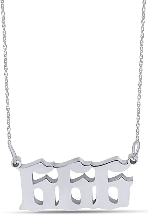 Silver 666 Angel Number Necklace, Jewelry Charms Minimalist Stainless Steel