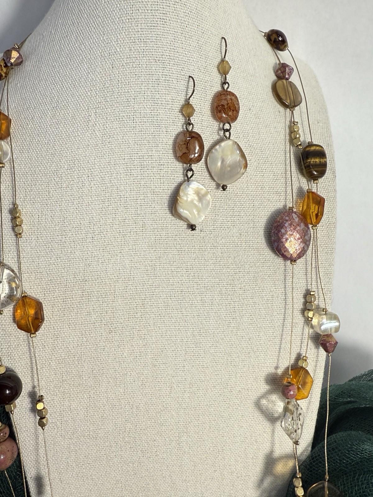 Lot of 4 Chico’s Costume Statement Accessory Necklaces Various Lengths+ Earrings