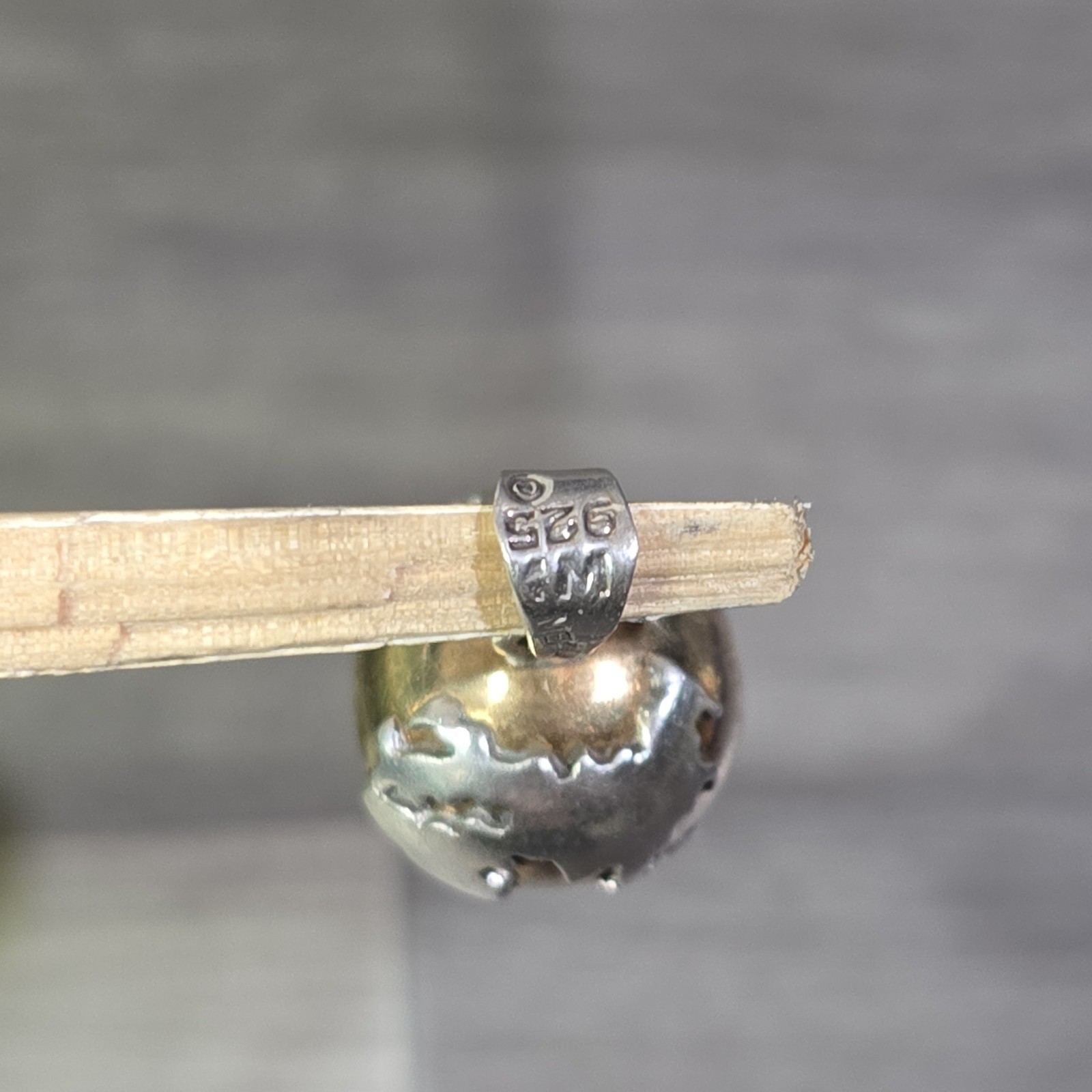 MEXICO 925 Sterling Silver – Vintage 2 Tone Globe Harmony Ball Pendant