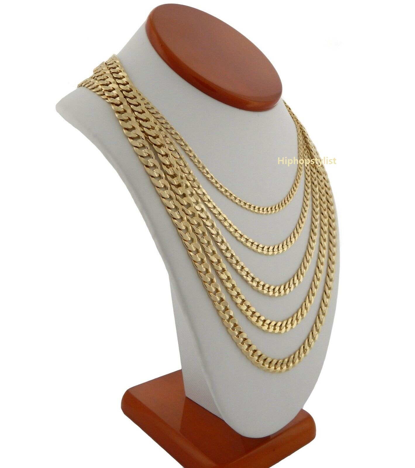 Mens Italian Cuban link Chain 14k Gold Plated 20″ 22″ 24″ 30″ Concave Necklace