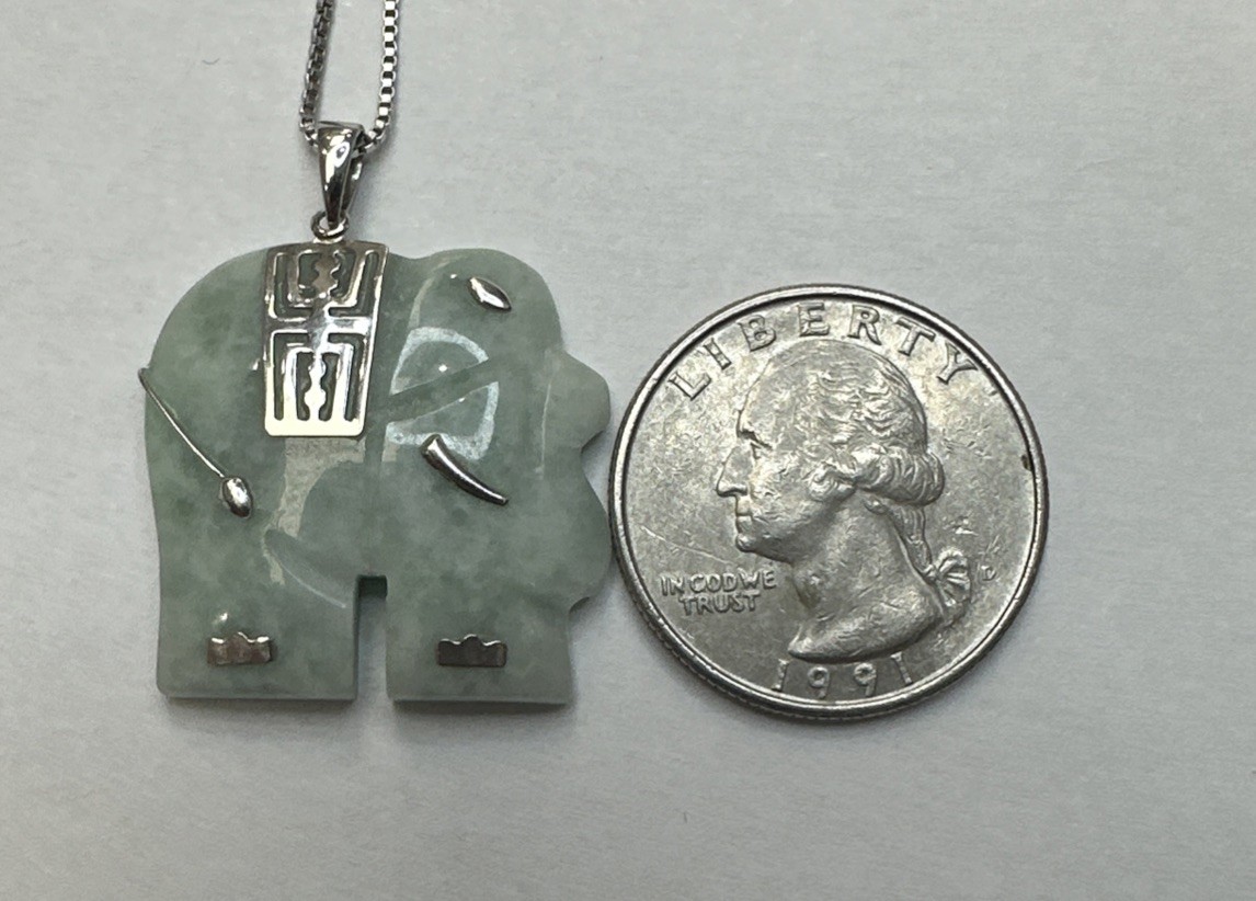 925 Sterling Silver Elephant Harmony Pendant Necklace
