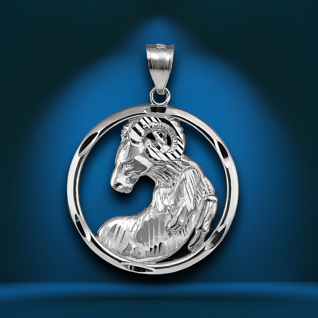 Sterling Silver Zodiac Round DC Pendant Necklace | 12 Horoscope Signs Available