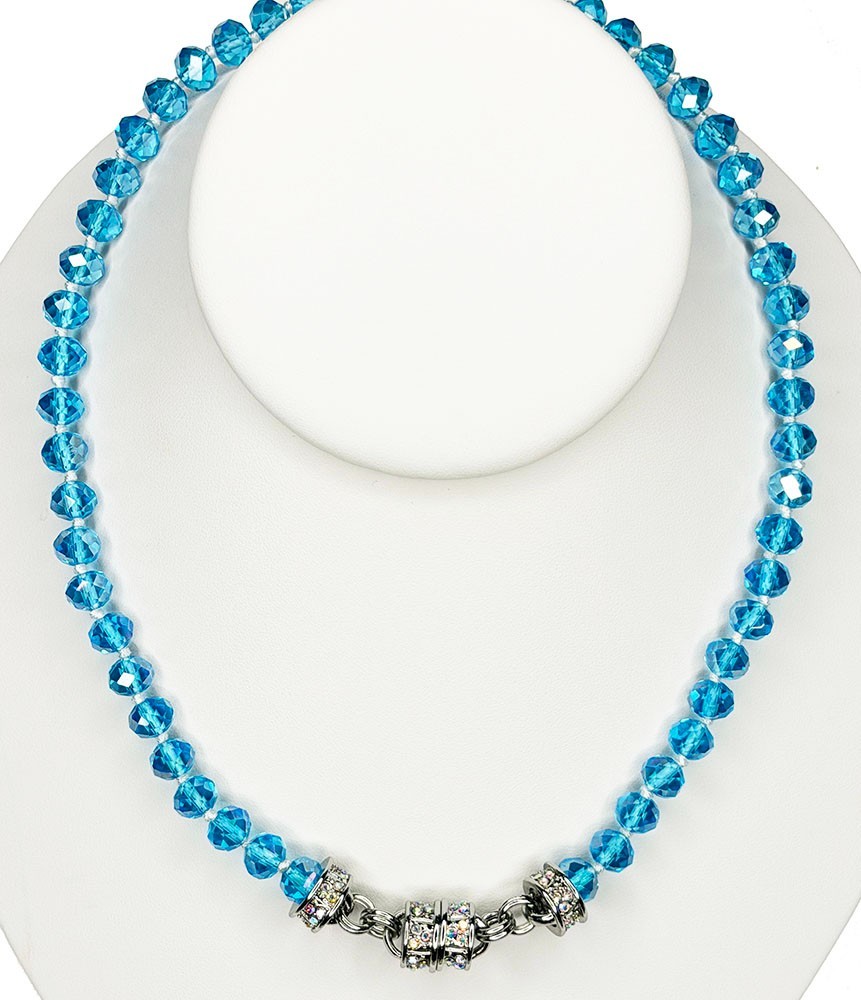 KIRKS FOLLY Legacy Timeless Magnetic Necklace silvertone / aqua