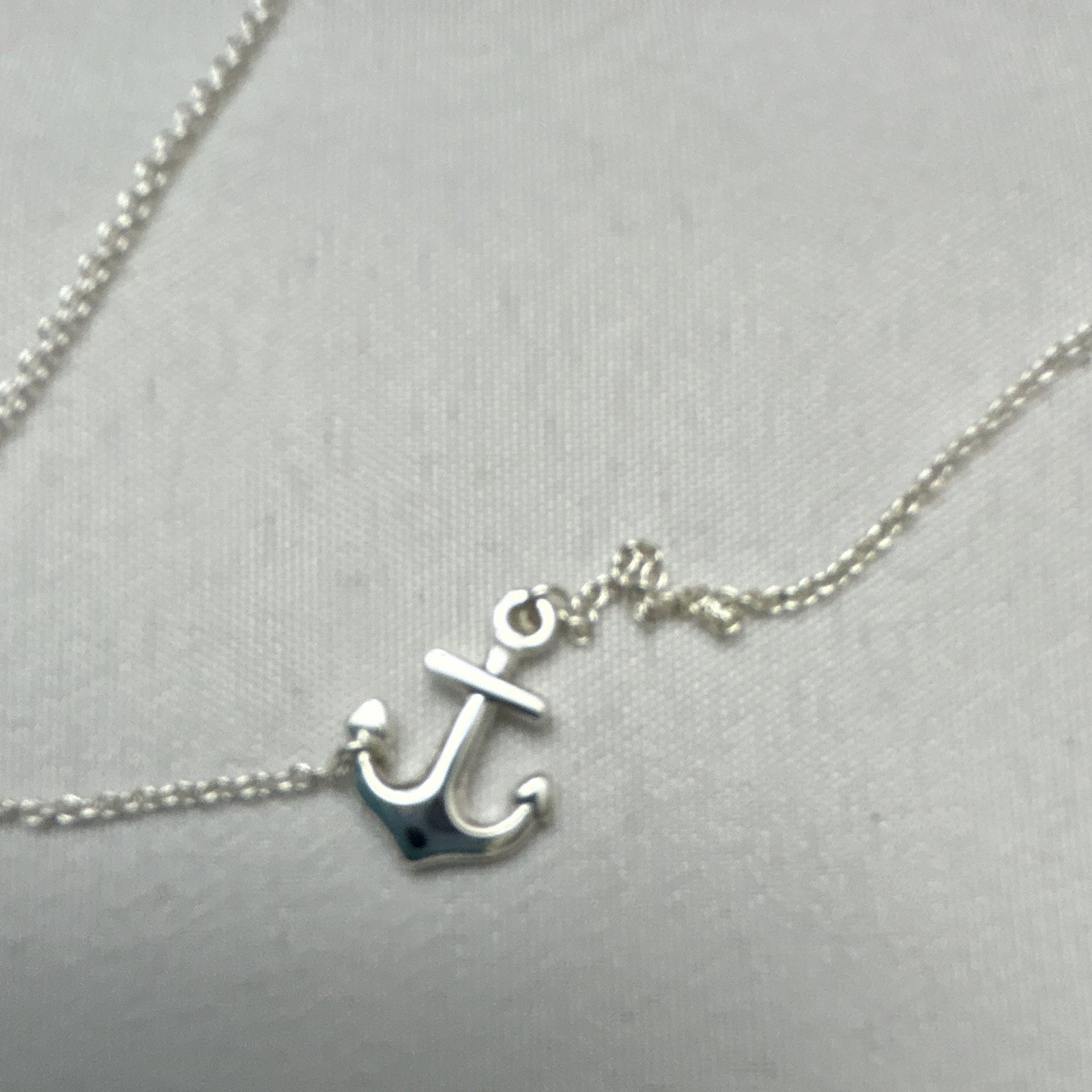 Silver Tone Nautical Anchor Charm Pendant Necklace, Cable Chain Spring Ring