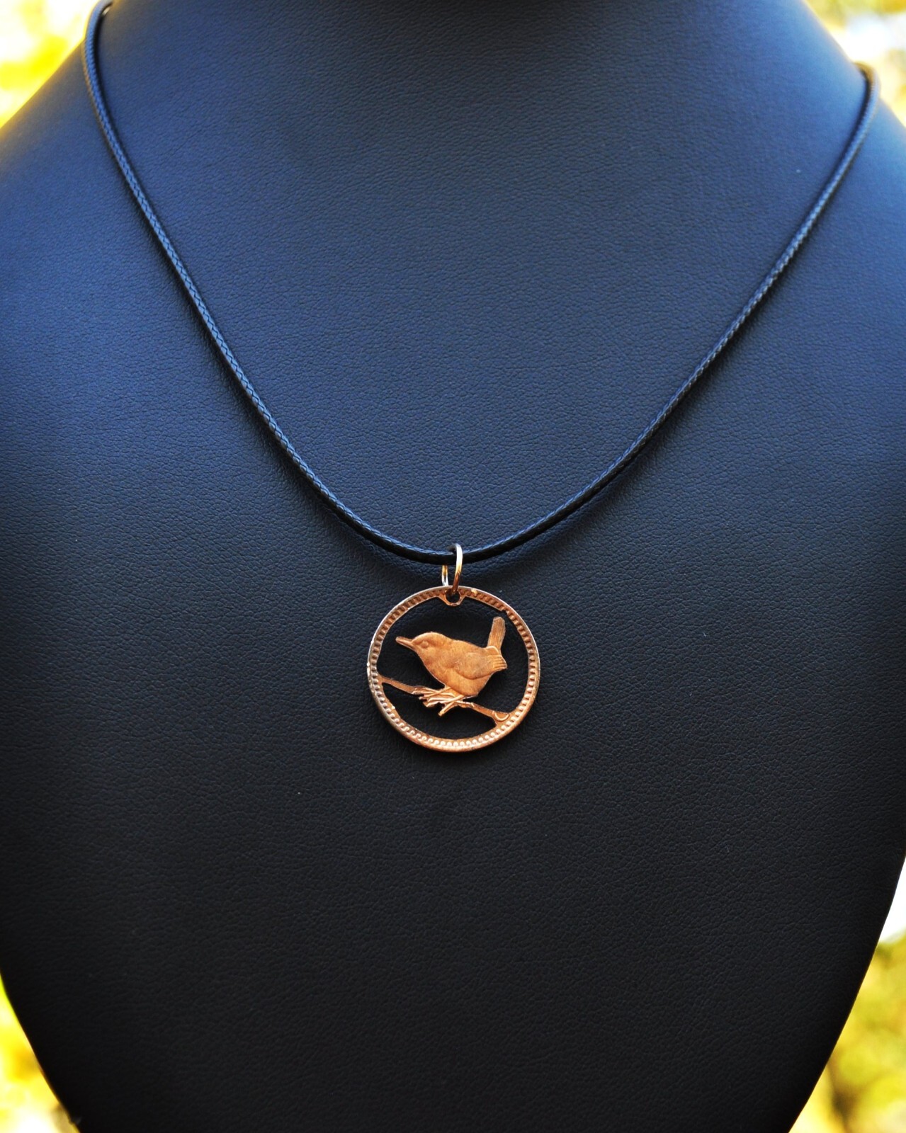 United Kingdom Wren Cut Coin Pendant Necklace