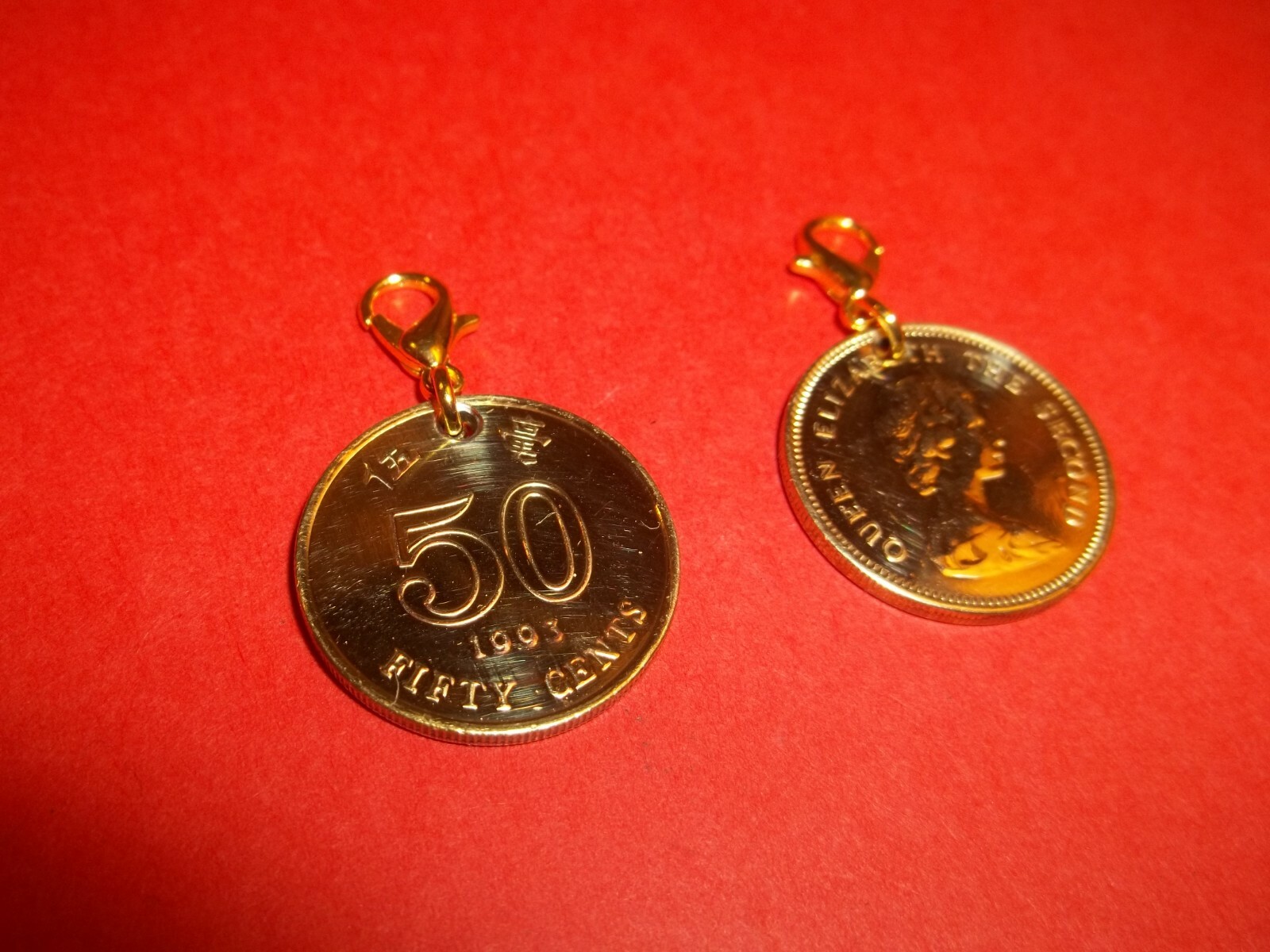 FIFTY (50) CENTS – HONG KONG – HIGHLY POLISHED PENDANT / CHARM – 1977 to 1998