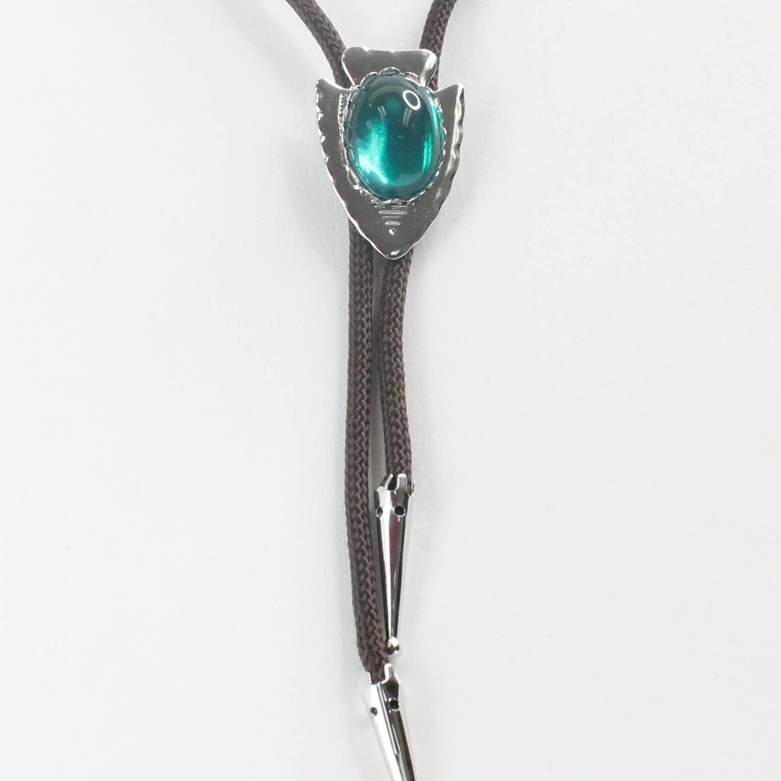 Western Arrowhead Bolo Tie – Green Stone | Made in USA