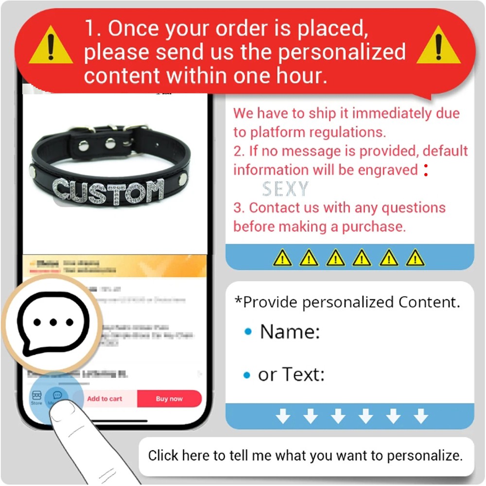 Necklace Choker Custom Chocker Collar BDSM Gift DIY SISSY Adjustable Letters