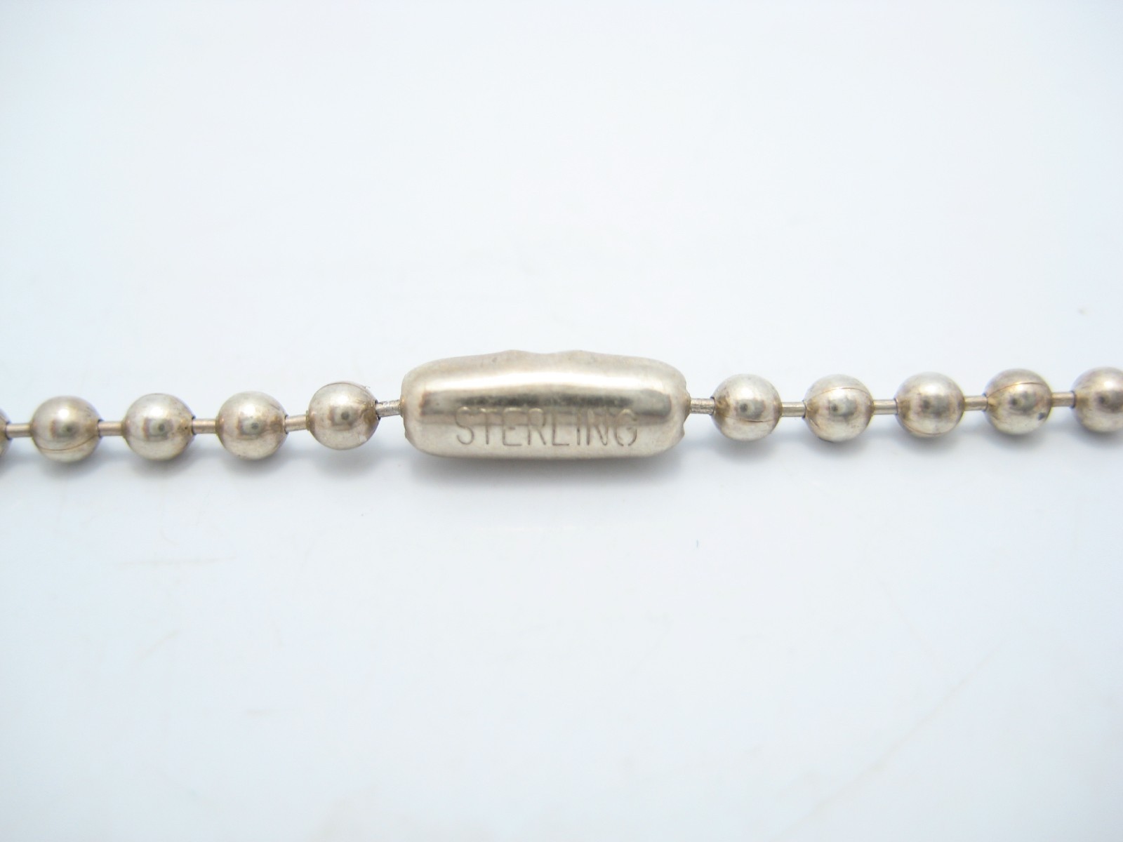 Sterling Silver 2.2mm Beaded Chain Necklace 34″