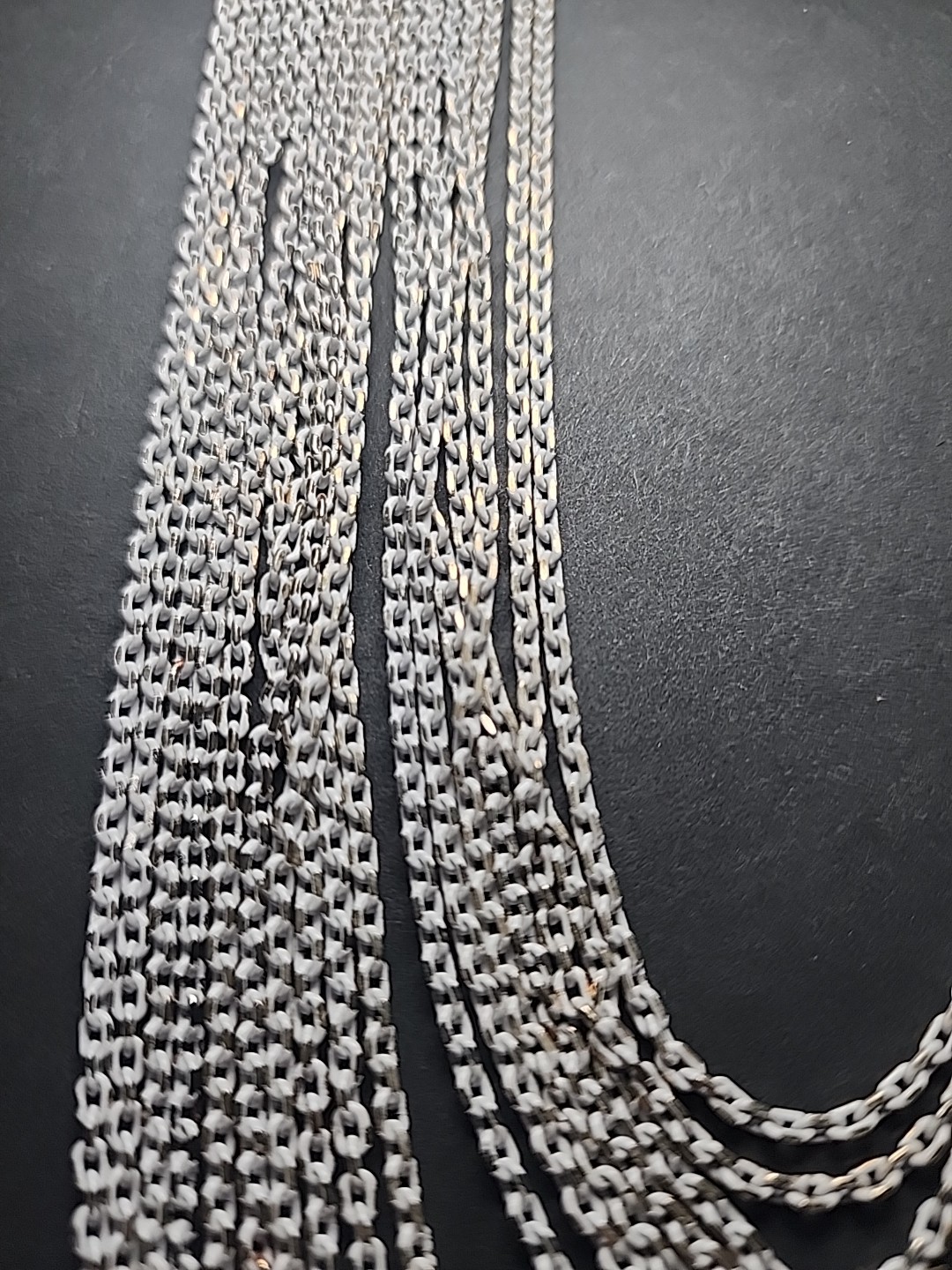 White And Gold Tone Multi Chain Fashion Necklace