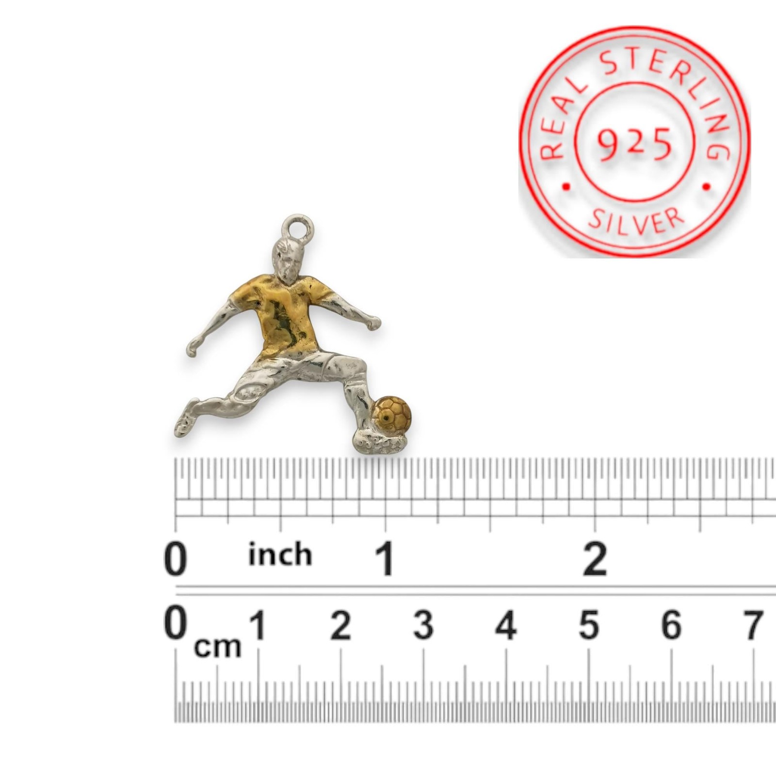 Football Pendant Necklace for Men – 925 Silver with Gold Plating Jewelry