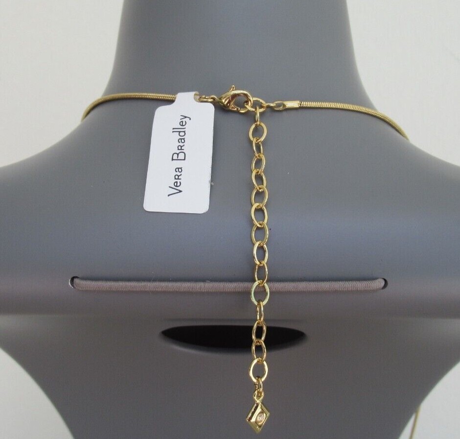 Vera Bradley Women’s Pendant W/ Tassel Necklace, Gold Tone, One Size 31″ L NWT