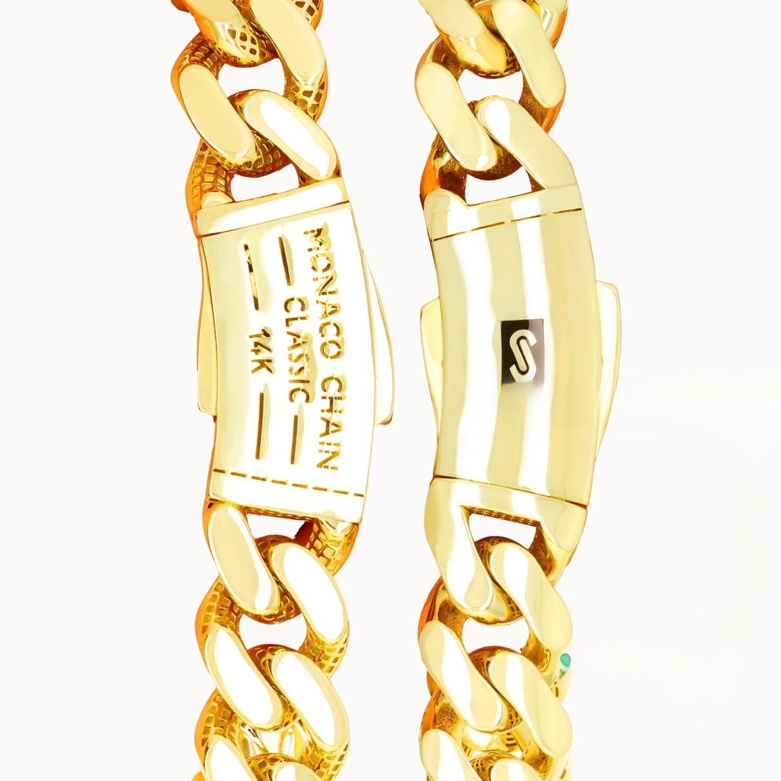 14k Yellow Gold Miami Cuban Royal Monaco Chain 5mm-17mm Necklace Bracelet 7″-30″