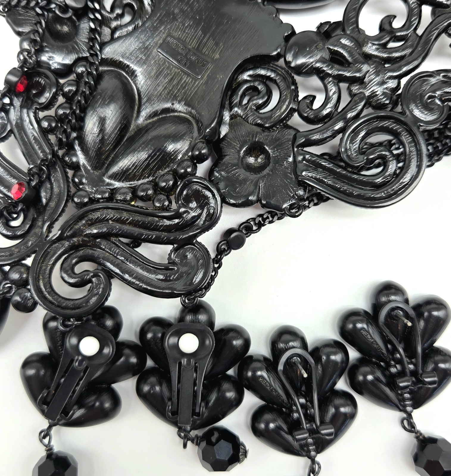 Heidi Daus Love and Roses Victorian Gothic Jewelry Set Swarovski Crystals NIB