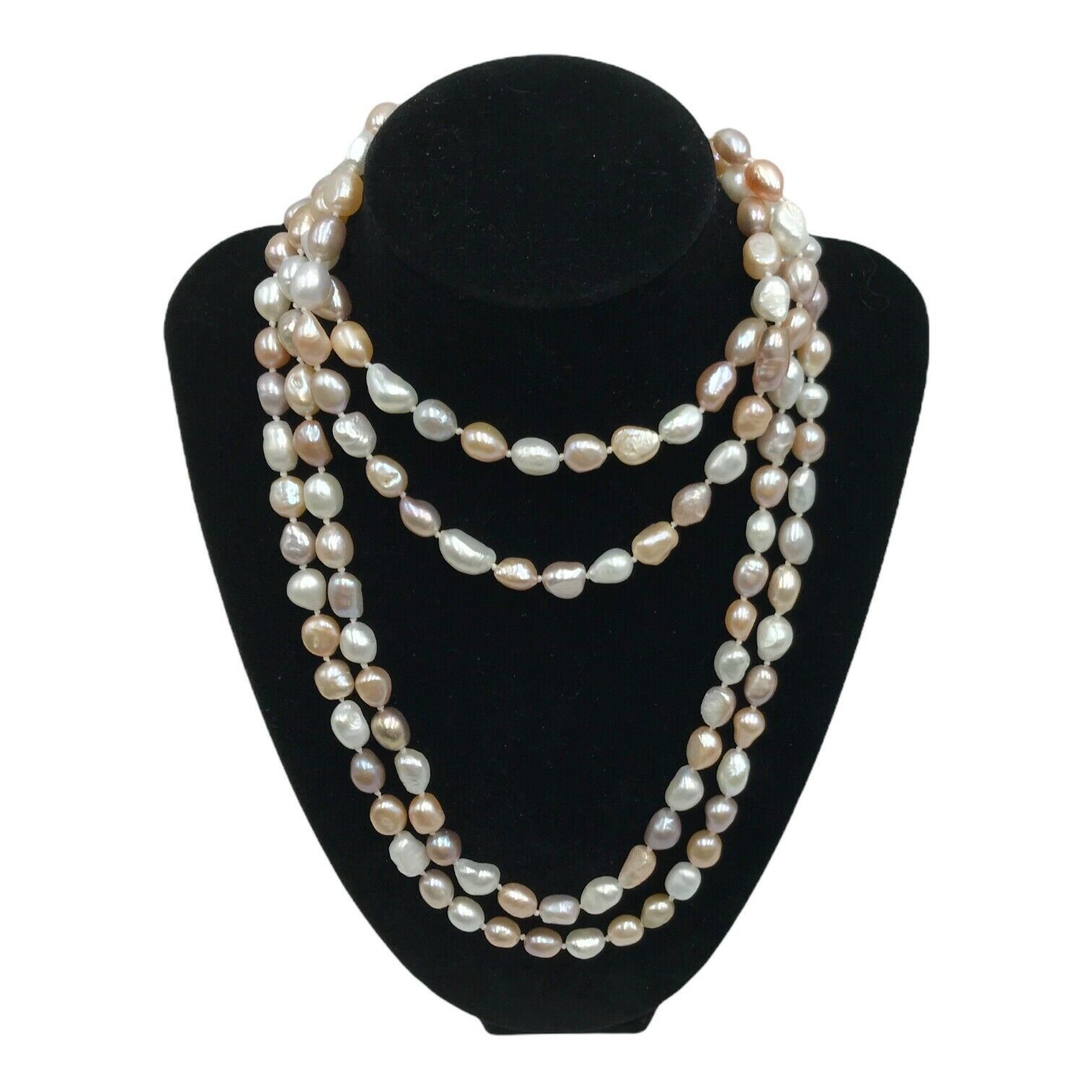 Cultured Freshwater Pearl Endless Strand Necklace Set 2 White & Multicolor JTV