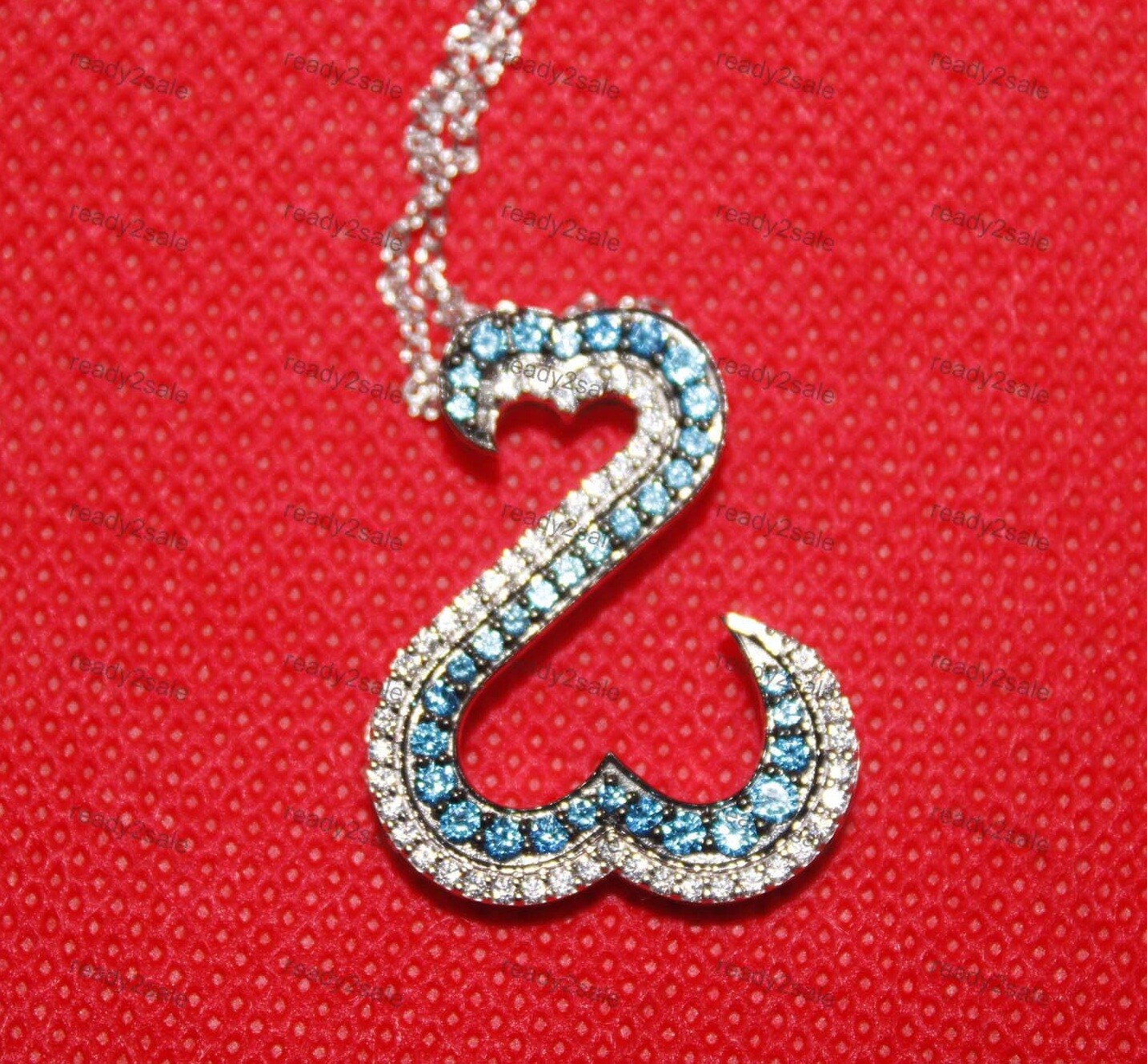 SIMULATED DIAMOND OPEN HEART COLLECTION WHITE GOLD PLATED SILVER 2.1CT PENDANT