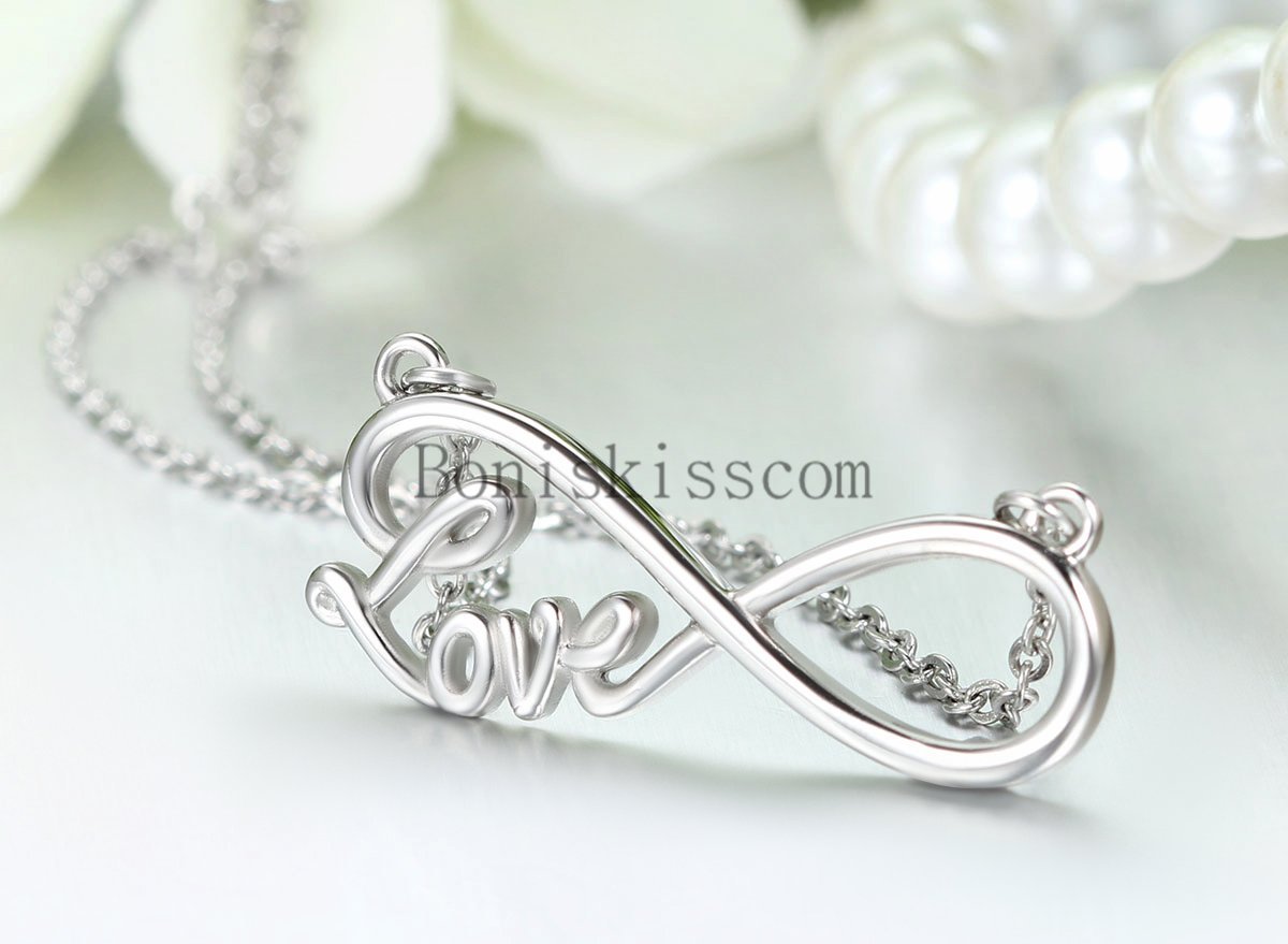 Women Girls Love Infinity Stainless Steel Pendant Necklace Valentine’s Day Gift