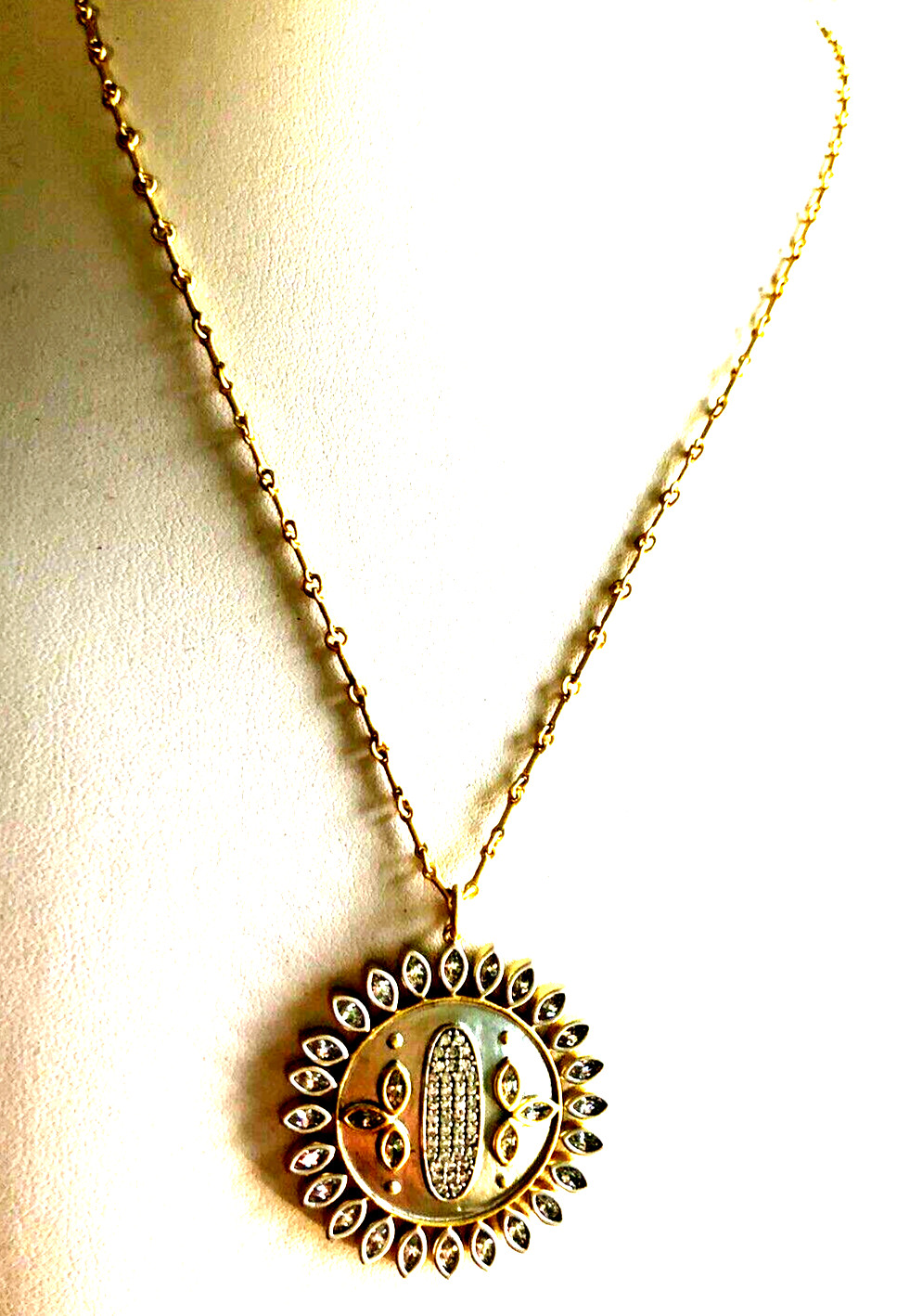 FREIDA ROTHMAN STERLING SILVER & 14K GOLD PLTD CUBIC ZIRCONIA NECKLACE (M5075-62